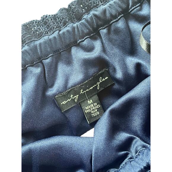 NEW City Triangles Tube Top Mini DRESS Blue Mesh Lined Elastic Waist MED Juniors - Picture 5 of 7